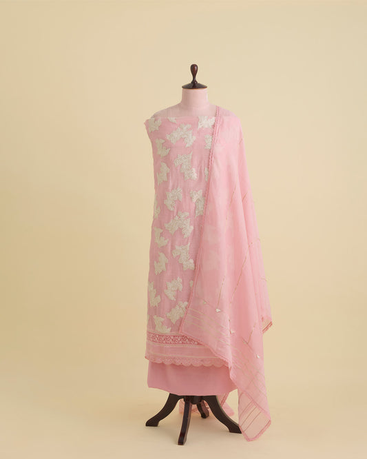 Lavender Chanderi Kurta with Applique & Gota Work, Matching Dupatta