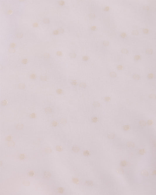 White Georgette Gold Lurex Buti Fabric
