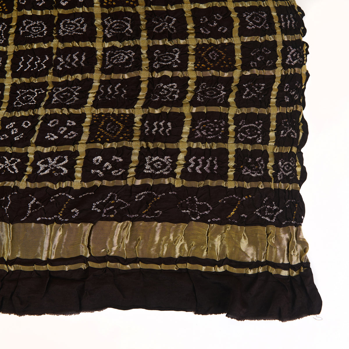 Brown Gajji Silk Bandhej Gharchola Dupatta