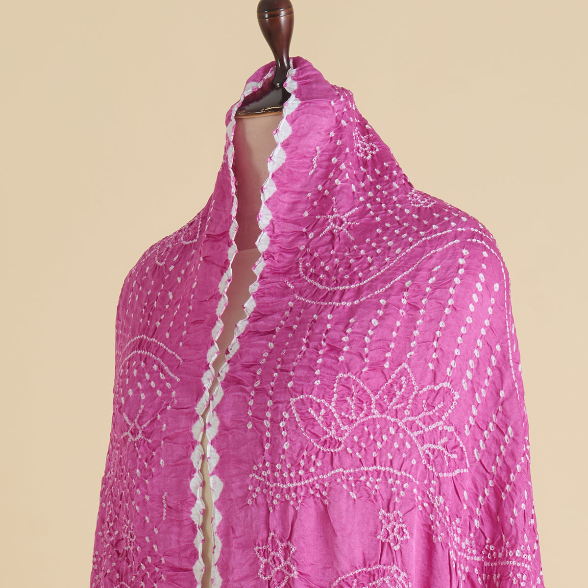 Onion Pink Gajji Silk Bandhej Dupatta