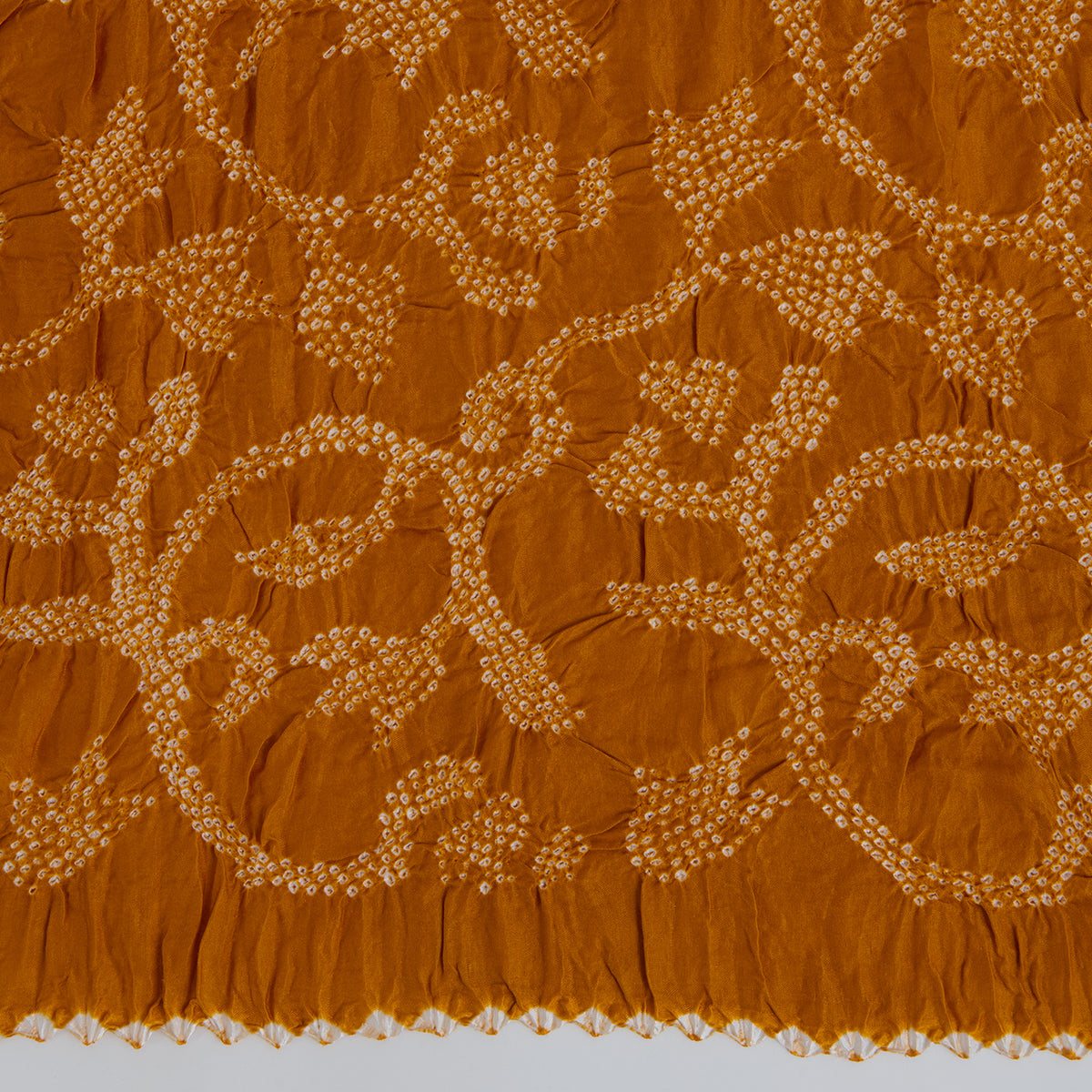 Orange Gajji Silk Bandhej Geometric Dupatta