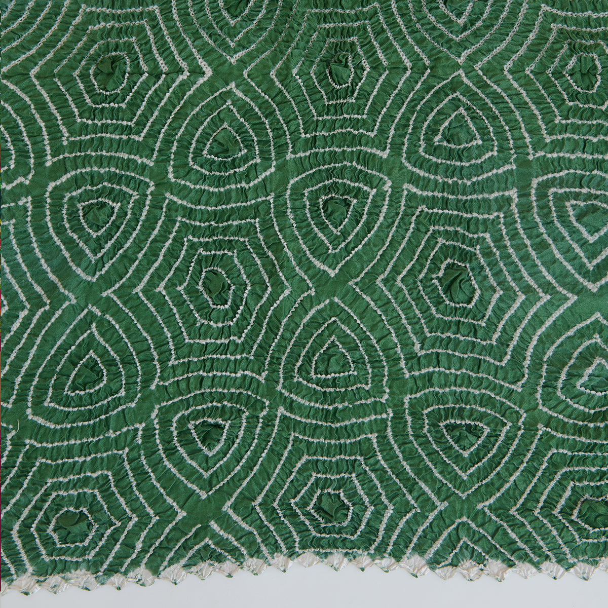 Rani Pink Green Gaji Silk Bandhej Dupatta