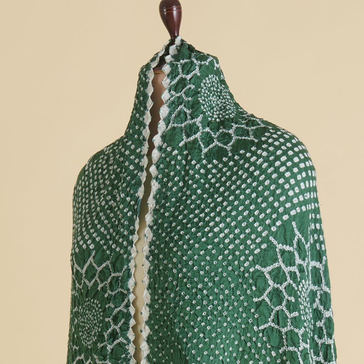 Pista Green Gaji Silk Bandhej Dupatta