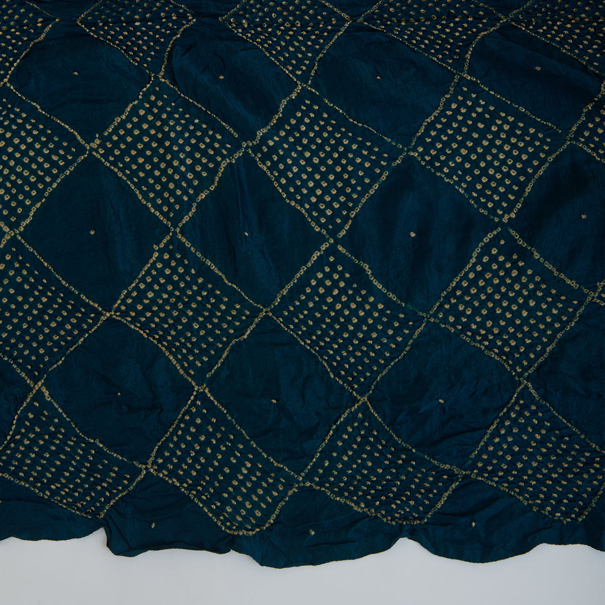 Red Blue Gajji Silk Bandhej Ajrakh Dupatta