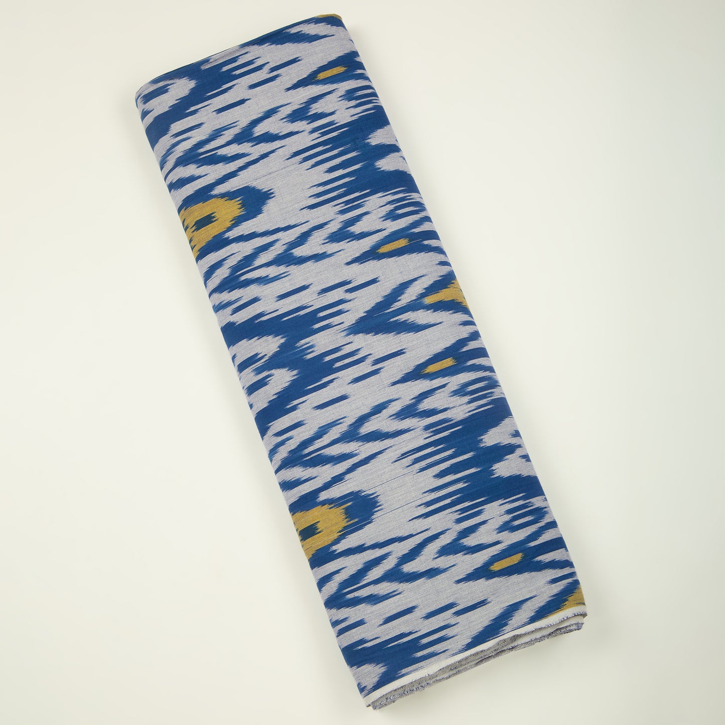 Blue Handloom Cotton Heavy Ikat Fabric