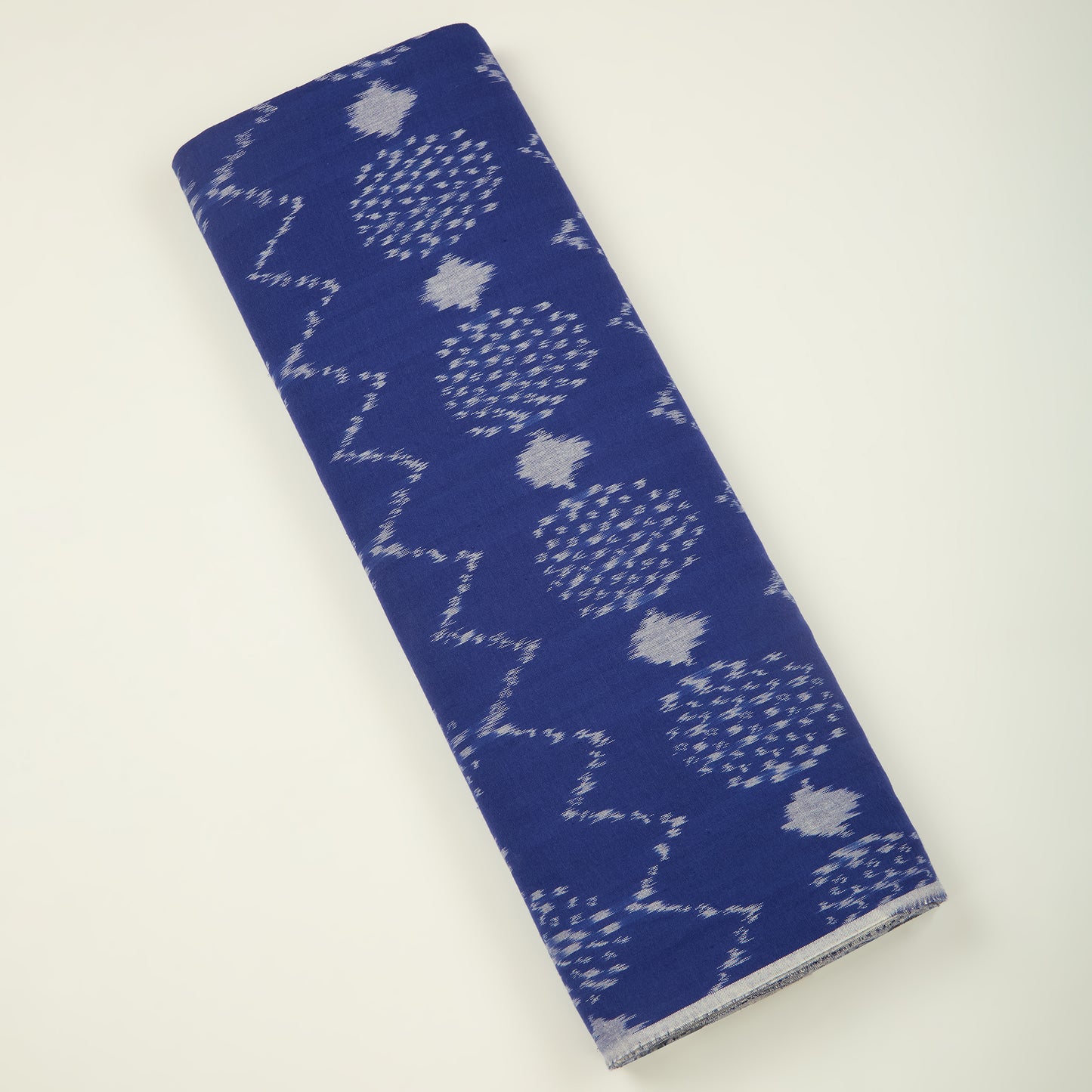 Navy Blue Handloom Cotton Ikat Fabric