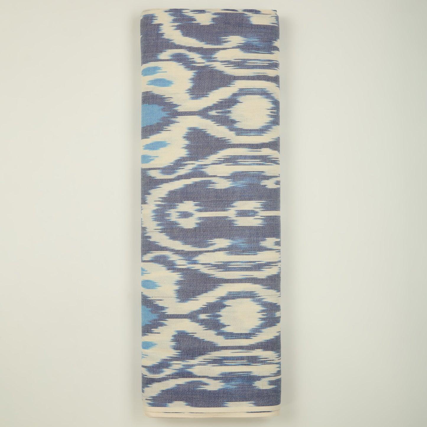 Denim Blue Handloom Cotton Heavy Ikat Fabric