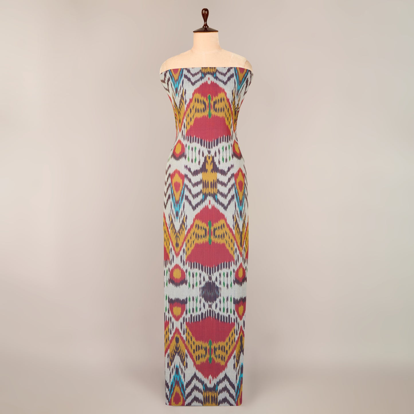 Grey Handloom Cotton Heavy Ikat Fabric