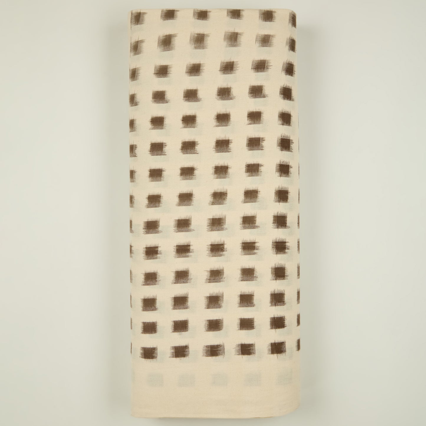 Natural Brown Handloom Cotton Ikat Fabric