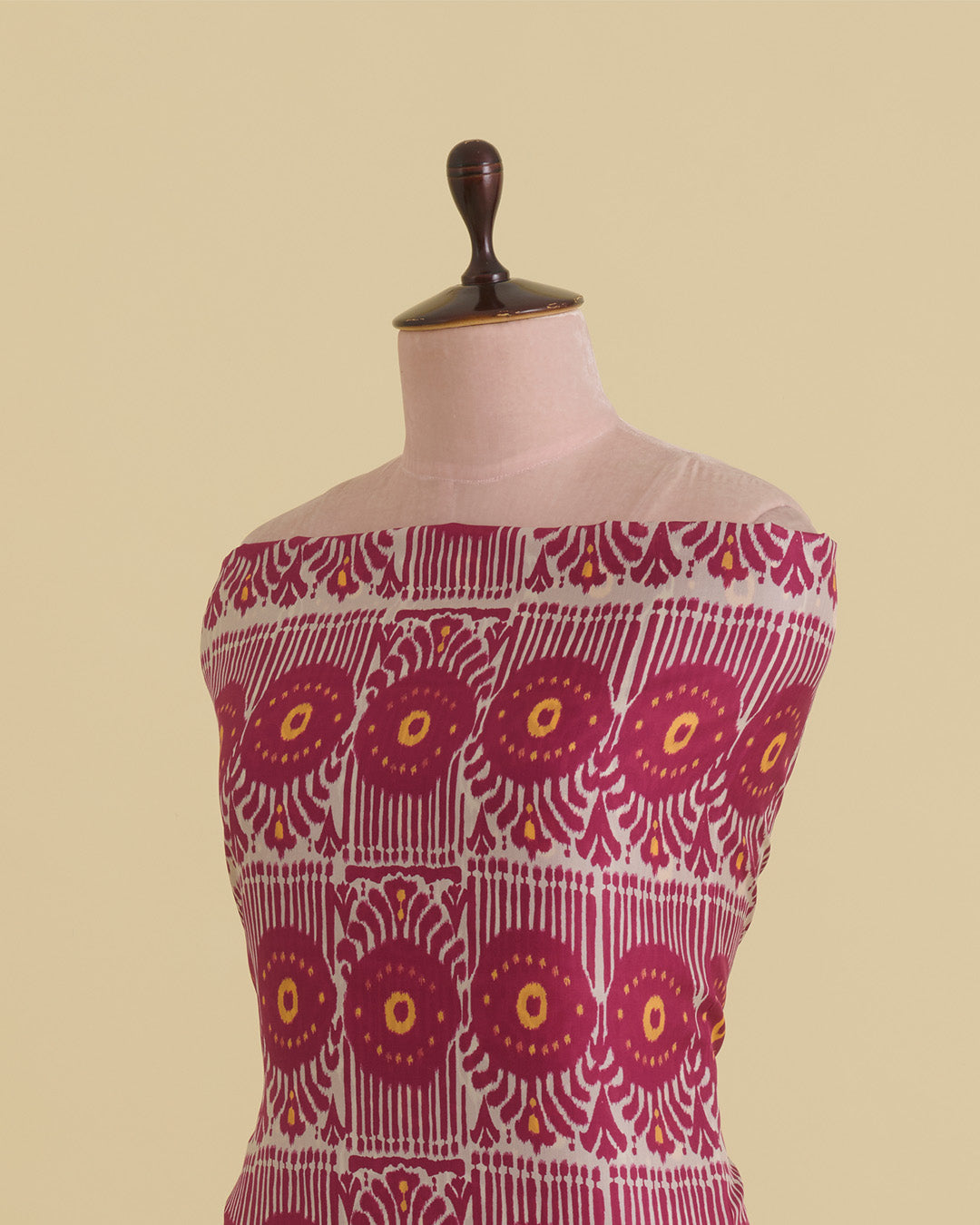 Pink Habutai Silk Patola Printed Fabric