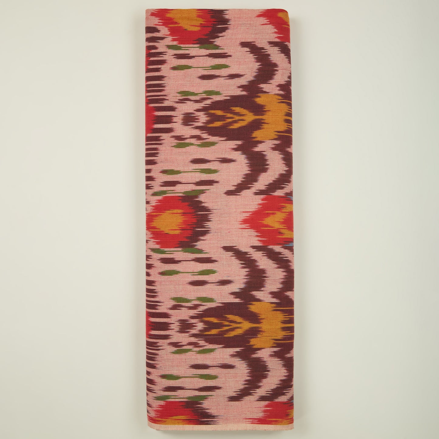 Red Handloom Cotton Heavy Ikat Fabric