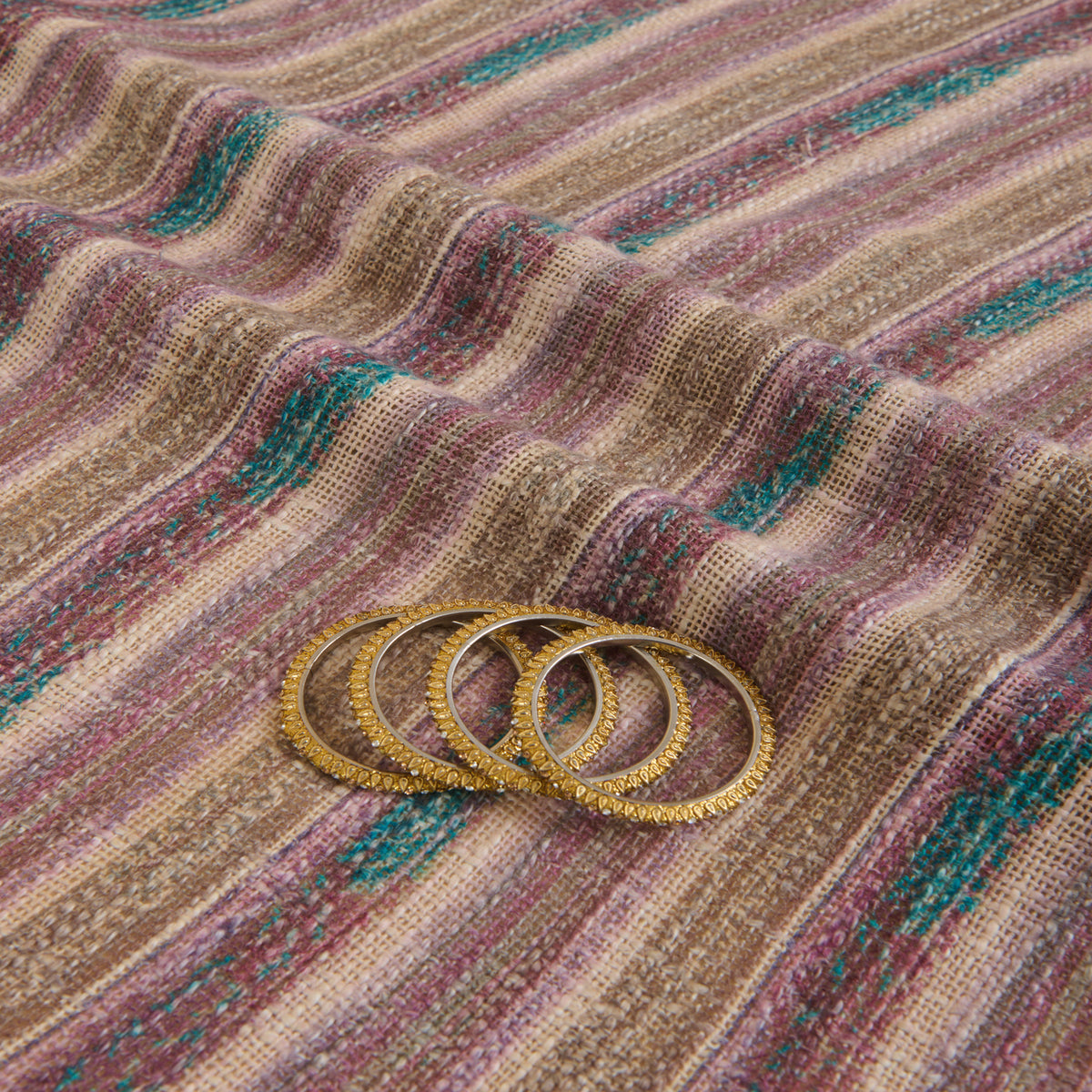 Multicolour Jute Digital Abstract Printed Fabric