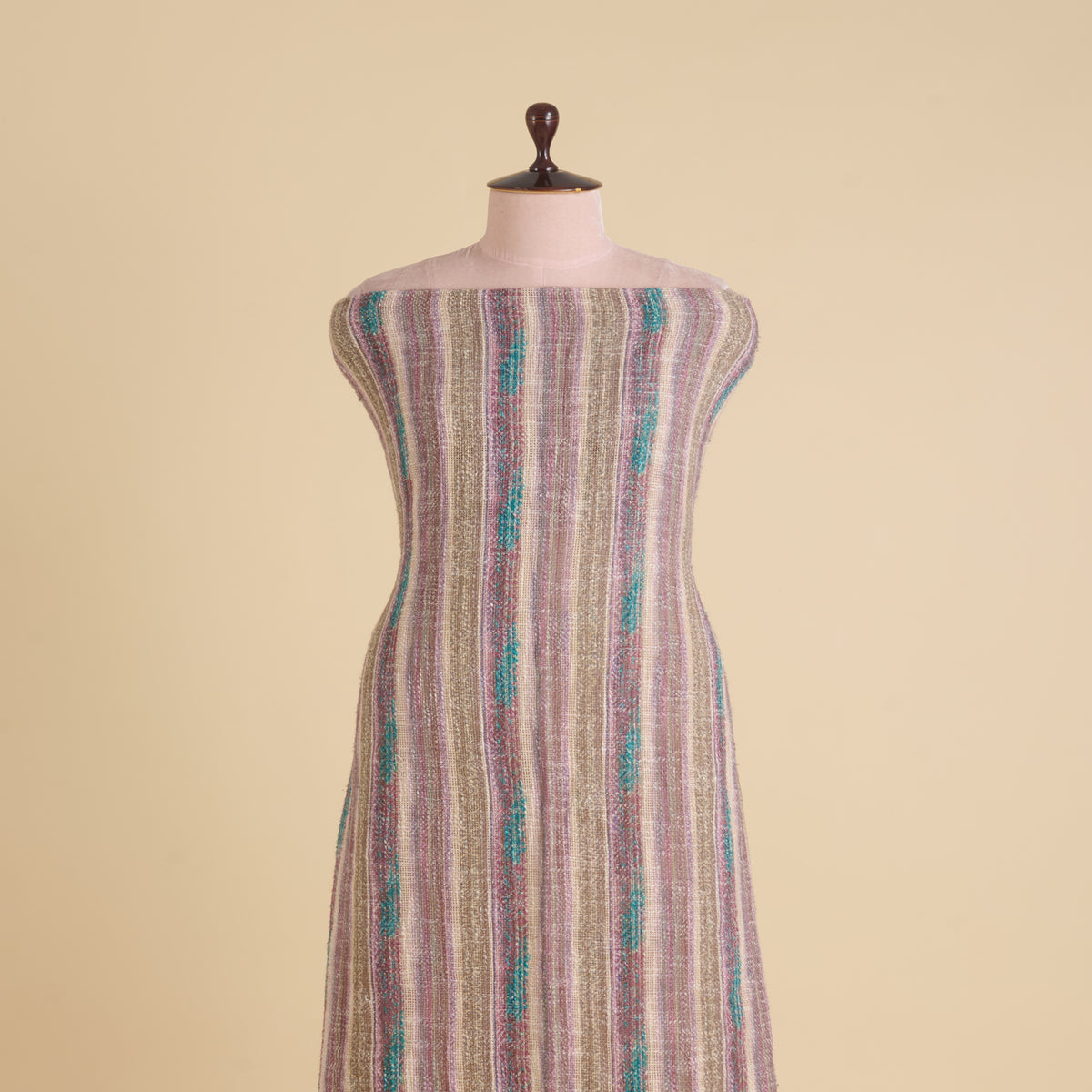 Multicolour Jute Digital Abstract Printed Fabric