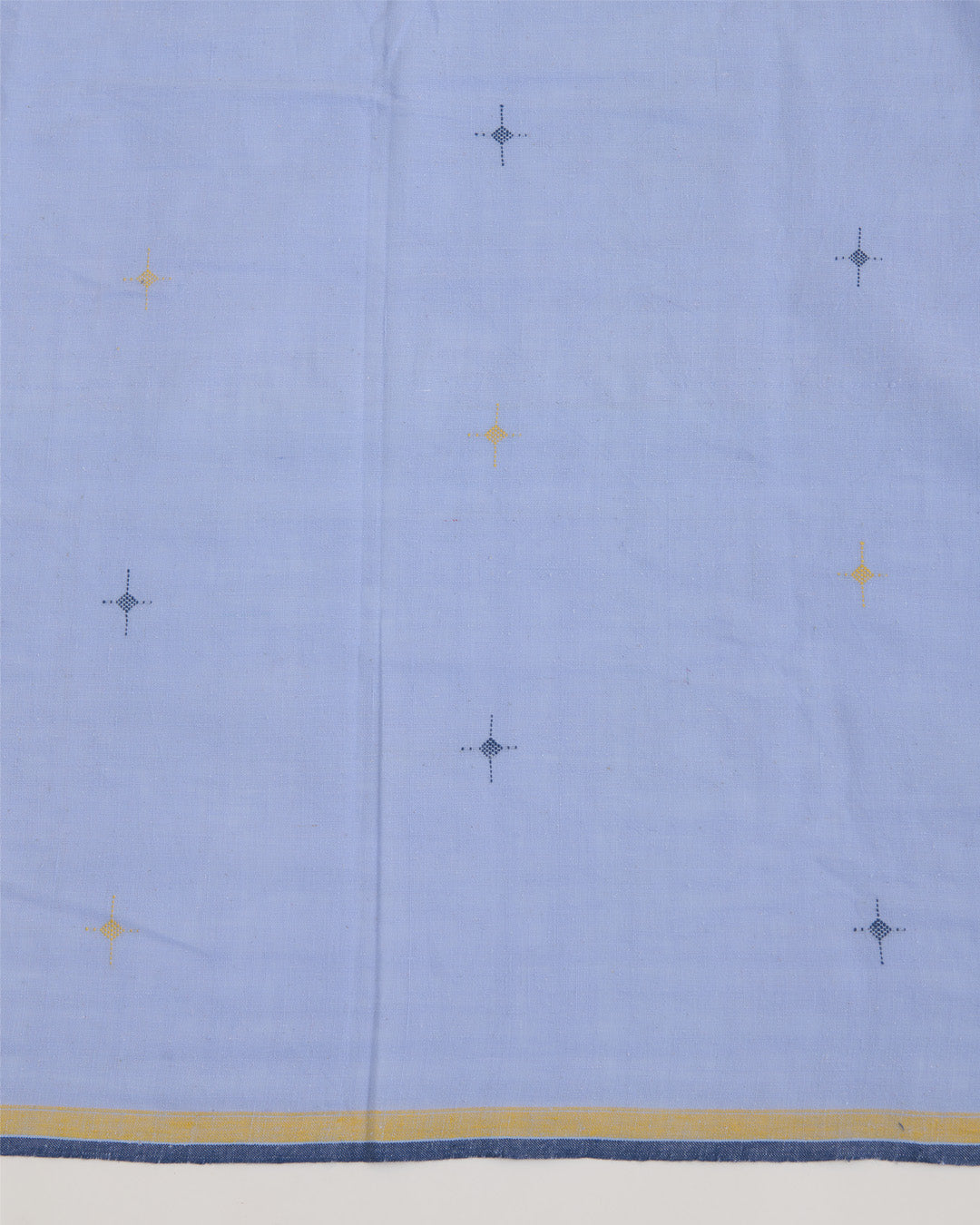 Lilac Blue Kala Cotton Woven Buti Dupatta with Stripes Pallu