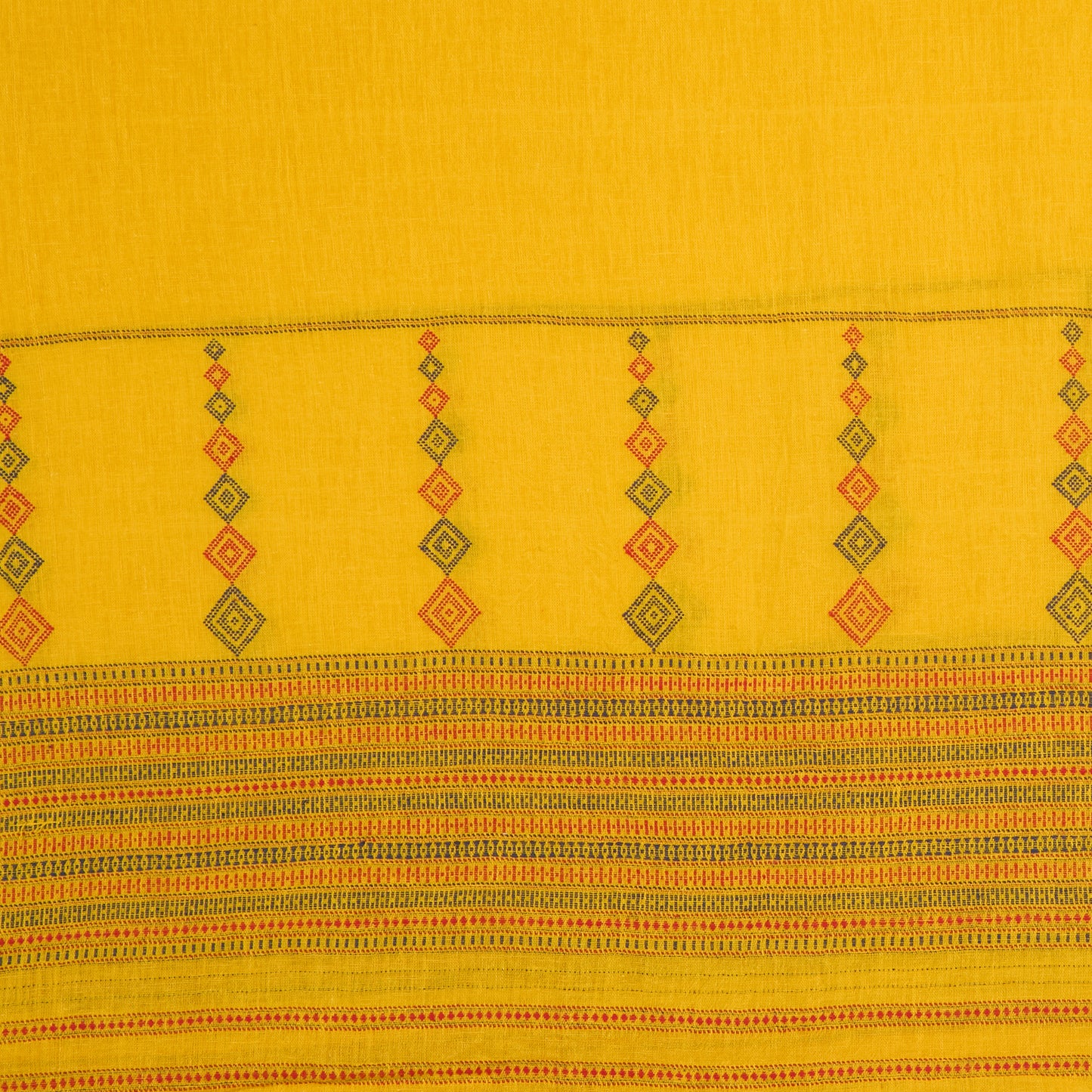 Yellow Kala Cotton Handwoven Dupatta