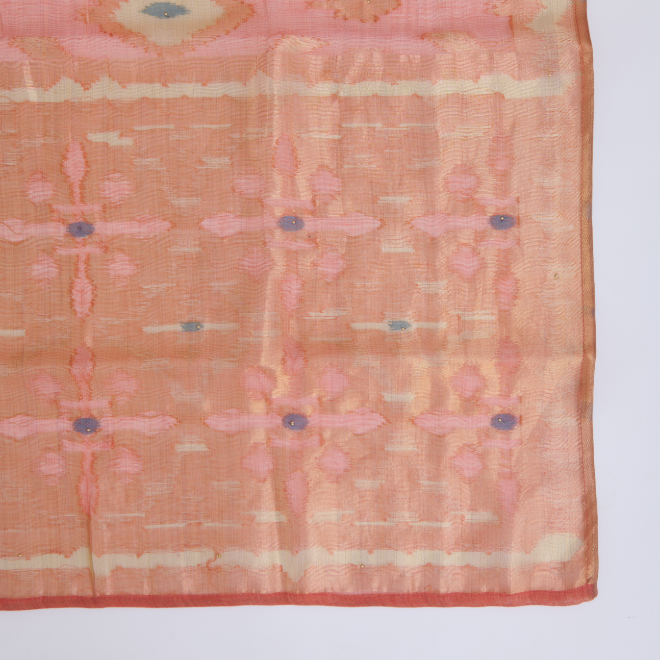 Dusty Peach Kora Chanderi Zardozi Embroidered Suit