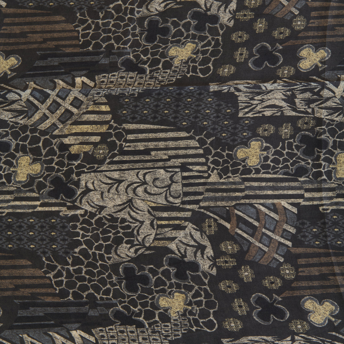 Black Modal Satin Digital Floral Print Fabric