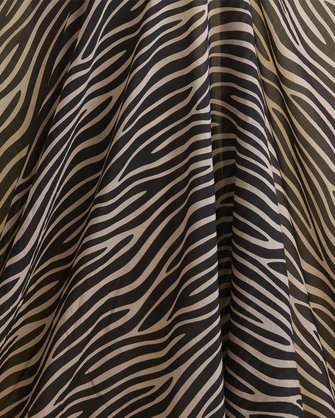 Malai Cotton Digital Animal Printed Fabric Beige & Black