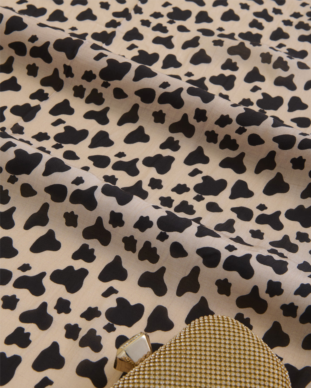 Malai Cotton Digital Animal Printed Fabric Beige & Black