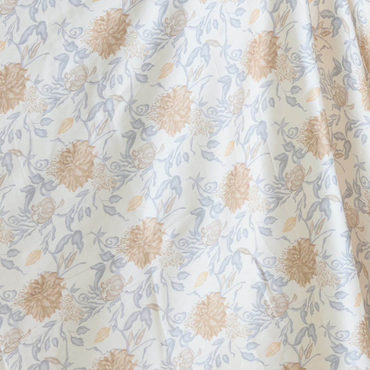 Cream Modal Satin Digital Abstract Print Fabric