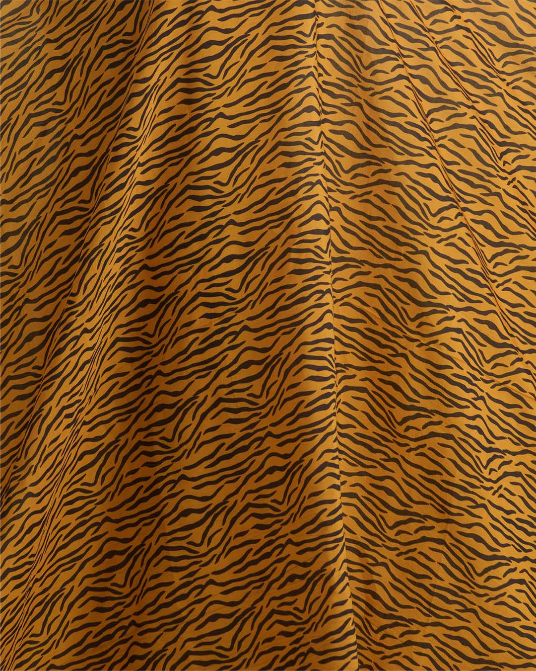 Malai Cotton Digital Animal Printed Fabric Ochre Yellow