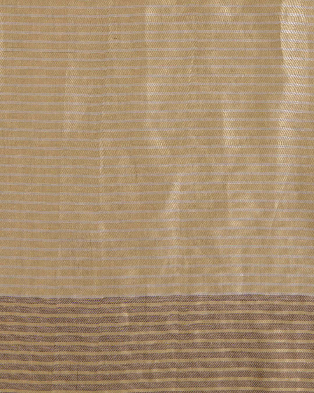Antique Gold/Silver Muga Tissue Fabric with Multi Zari Patta