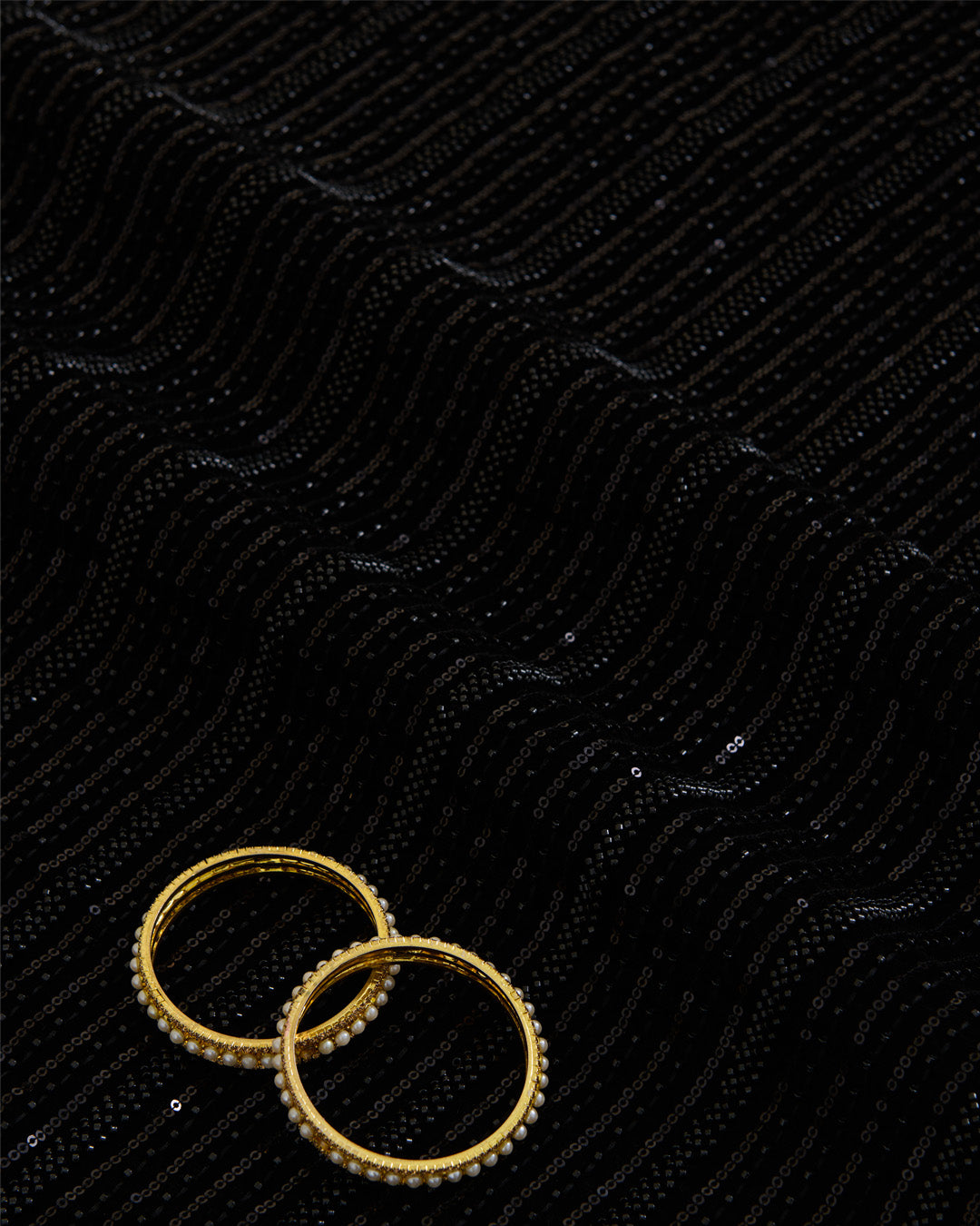 Black Micro Velvet Cut-Dana & Sequin Embroidery Fabric