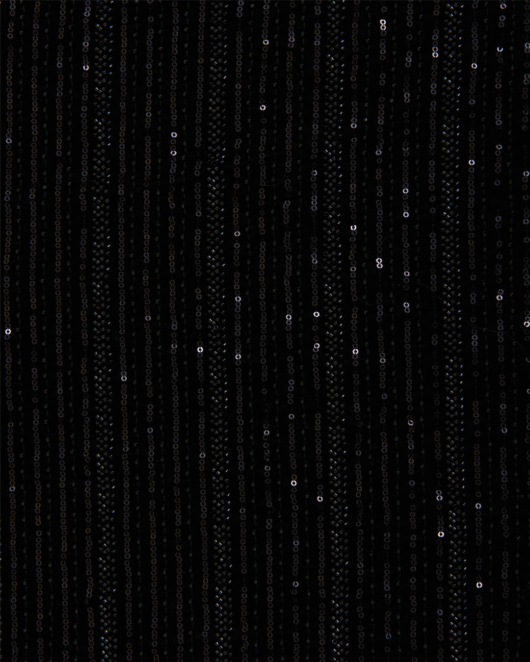 Black Micro Velvet Cut-Dana & Sequin Embroidery Fabric