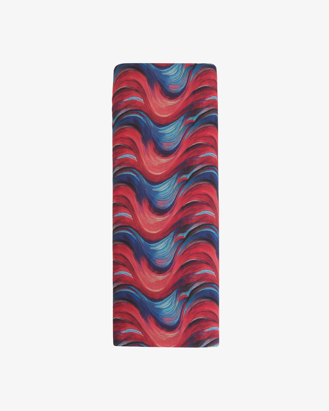 Malai Cotton Silk Geometric Printed Fabric – Blue/Red