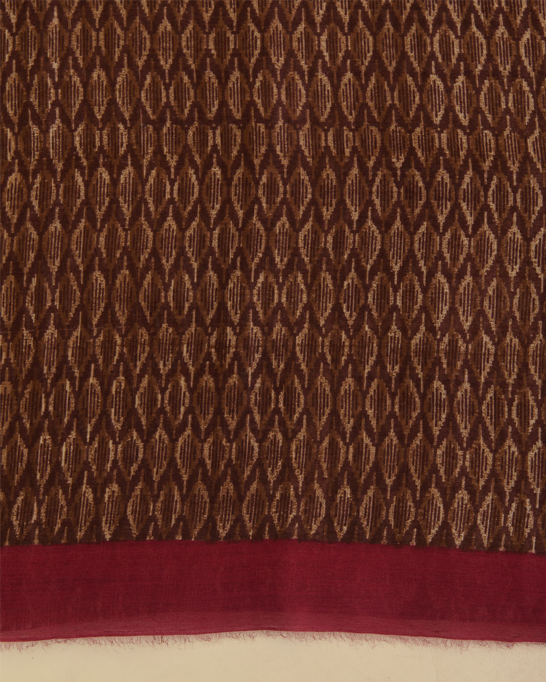 Brown Munga Tussar Printed Kurta Set with Dupatta & Silk Bottom