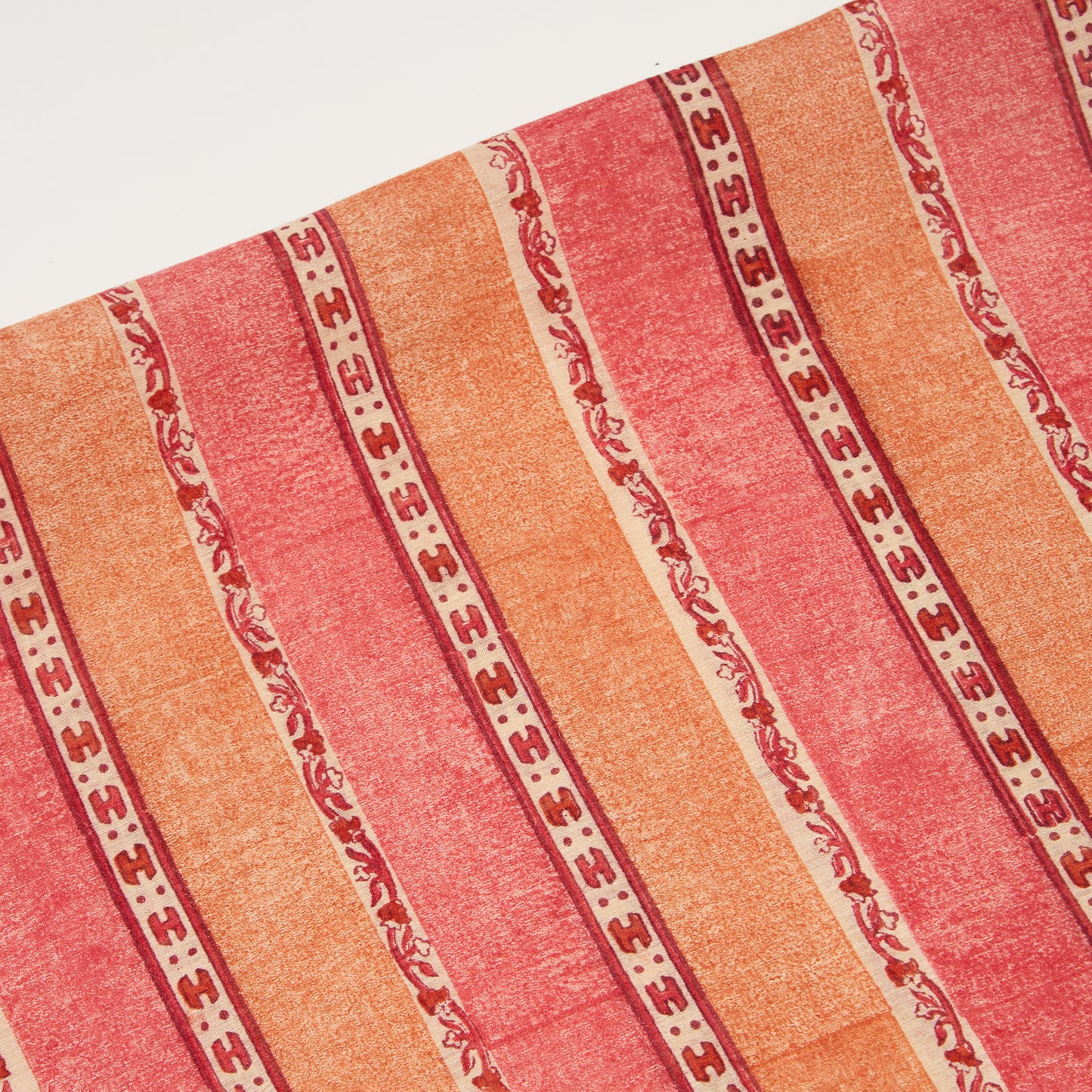 Carrot Pink Muga Silk Printed Suit with Woven Dupatta