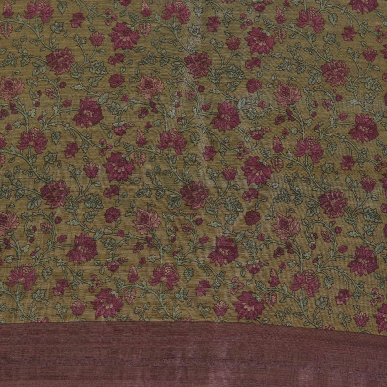 Dusty Beige Muga Silk Katha Embroidered Suit Set
