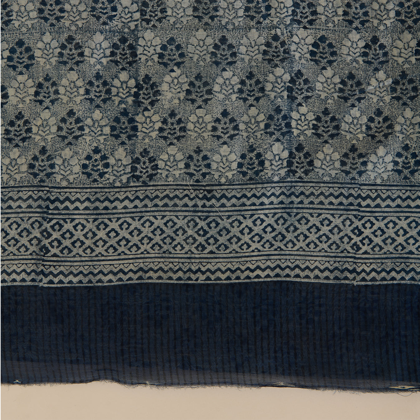 Indigo Blue Maheshwari Printed Kurta with Dupatta