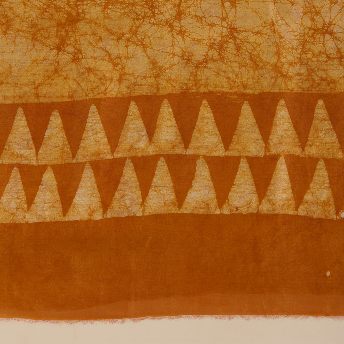 Mustard Maheshwari Batik Printed Kurta with Dupatta