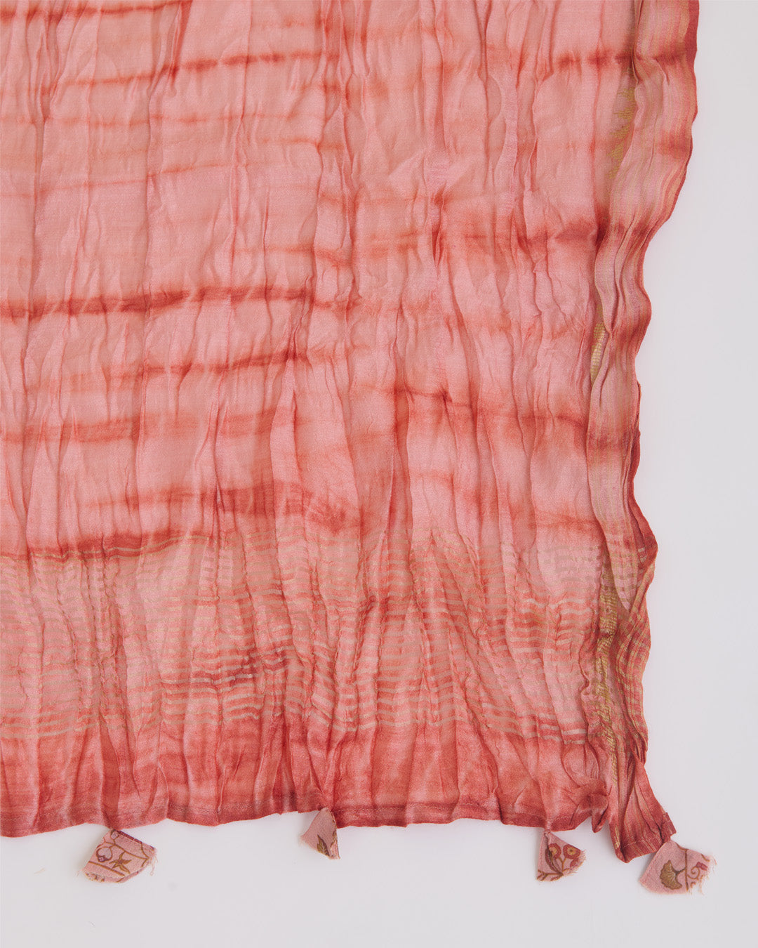 Munga Tussar Digital Printed Kurta Set with Dupatta & Silk Bottom Peach