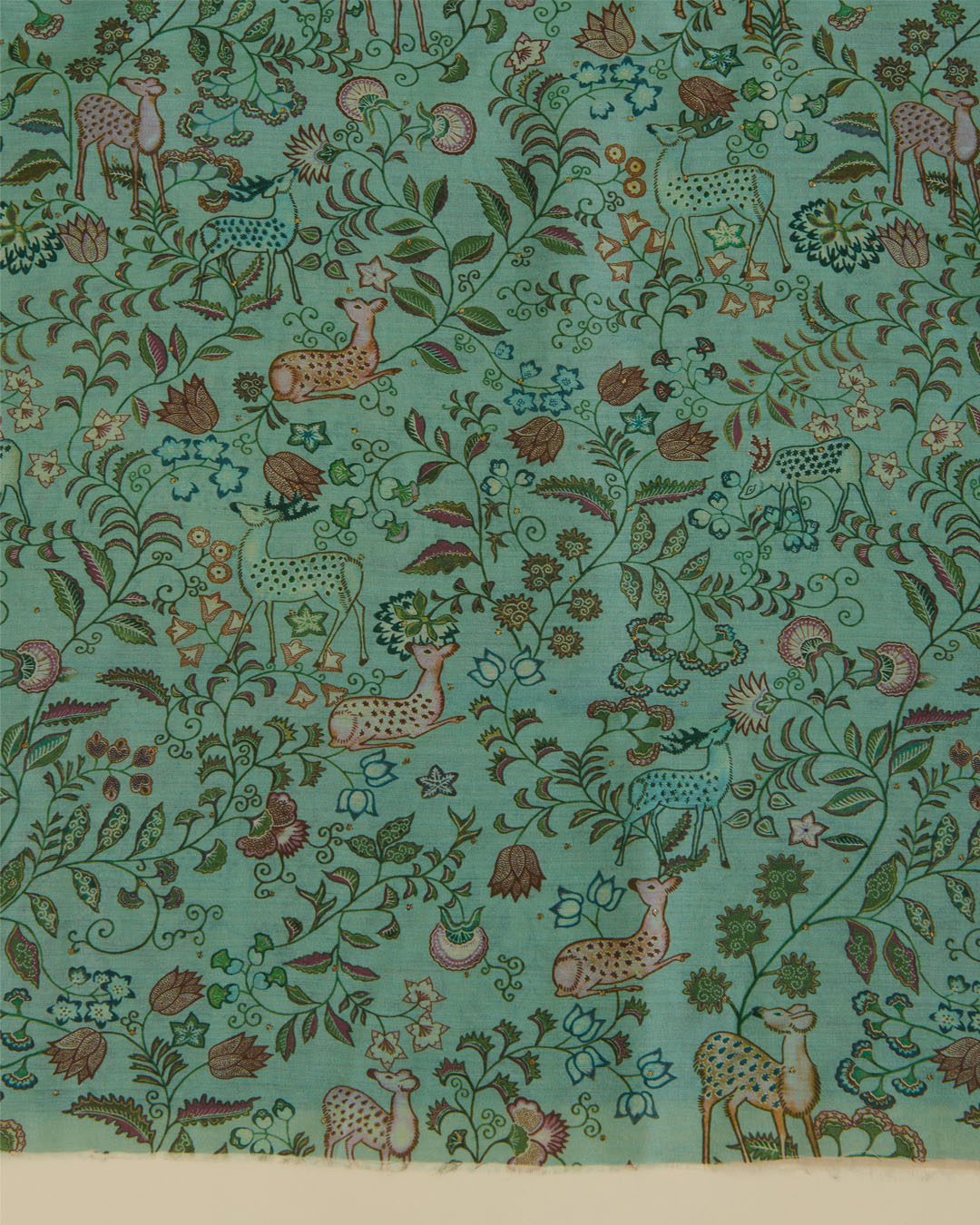 Munga Tussar Digital Printed Kurta Suit Piece Sea Green