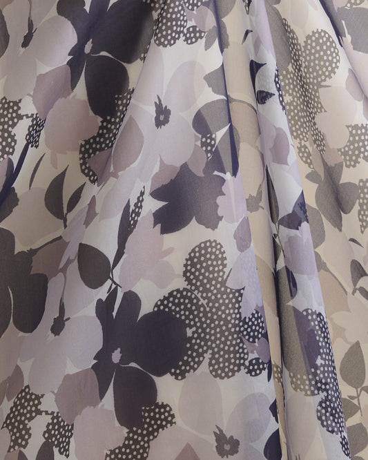 Lilac Organza Floral Printed – Lightweight & Elegant