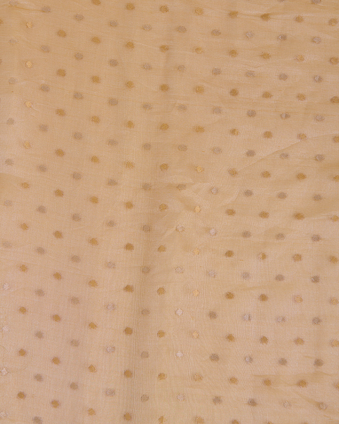Organza Tissue Fabric with Gold Zari Skirt Border Mustard