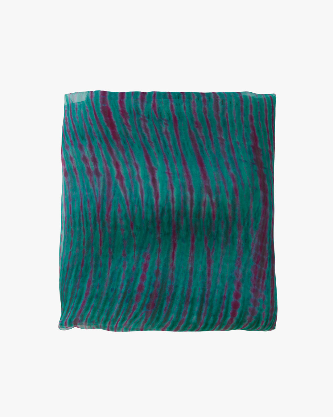Green & Pink Organza Tie-Dye Fabric