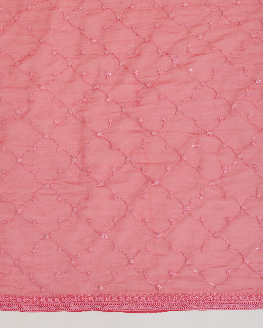 Red Organza Dupatta with Resham, Water Sequin & Geometric Embroidery