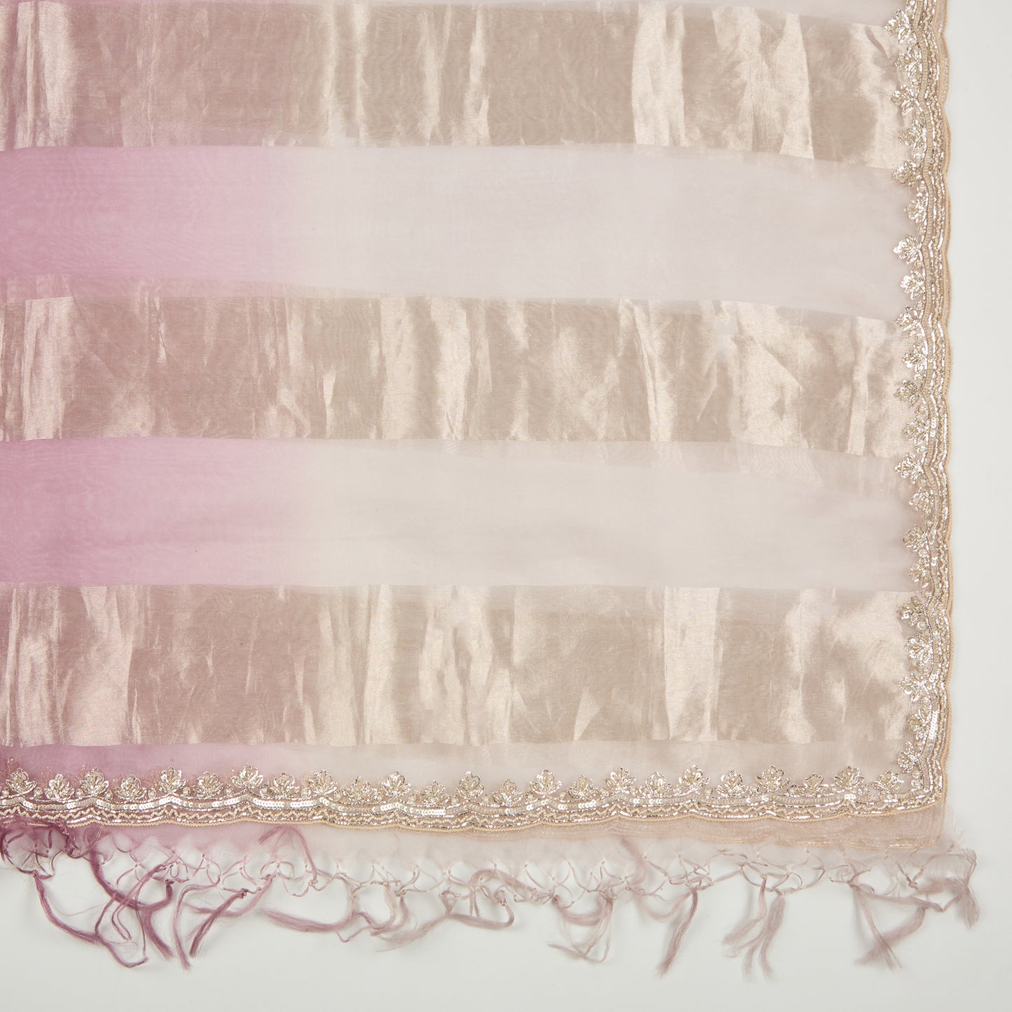 Lilac Matt Organza Suit with Cut Dana, Sequin & Pearl Embroidery and Shaded Organza Dupatta