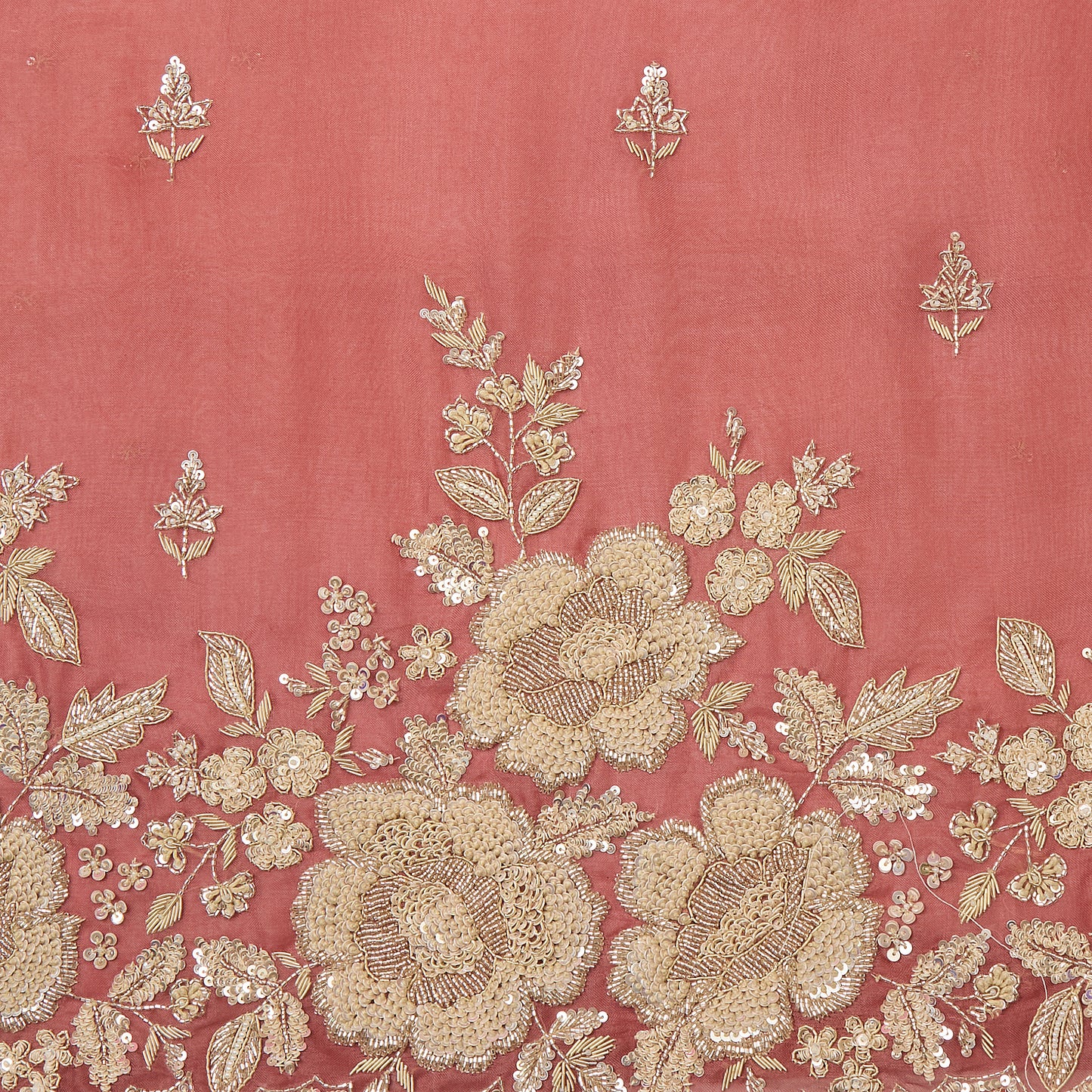 Marsala Silk Organza Embroidered Kurta Set with Dupatta