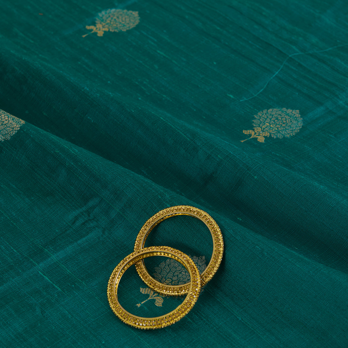 Rama Raw Silk Handloom Mina Butta Fabric