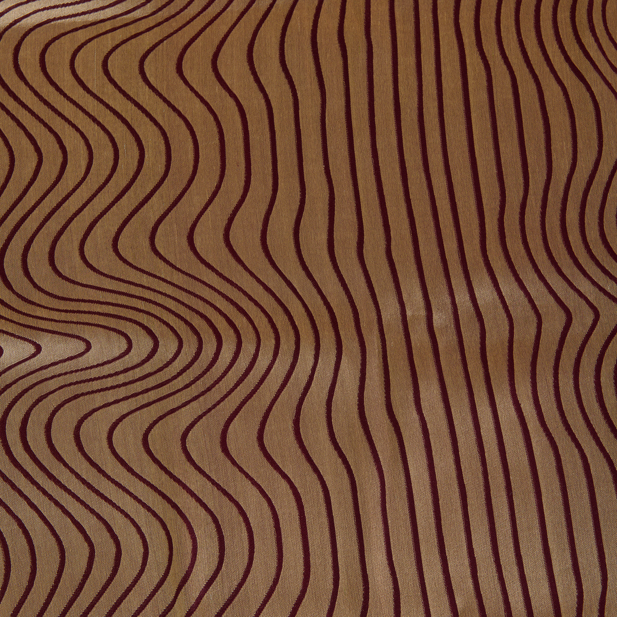 Brown Silk Brocade Gold Geometric Woven Fabric