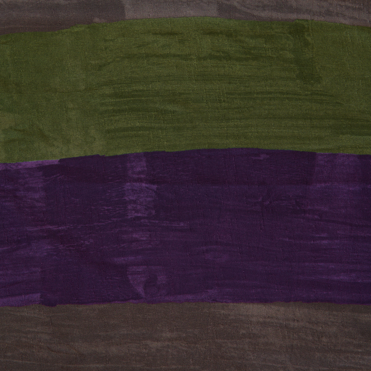 Green Purple Slub Silk Digital Printed Multi Patta Fabric