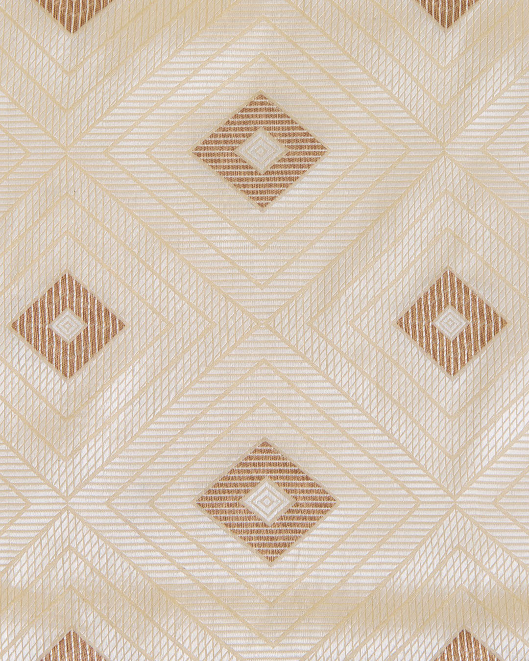 White Silk Resham Geometric Antique Mina Brocade Fabric