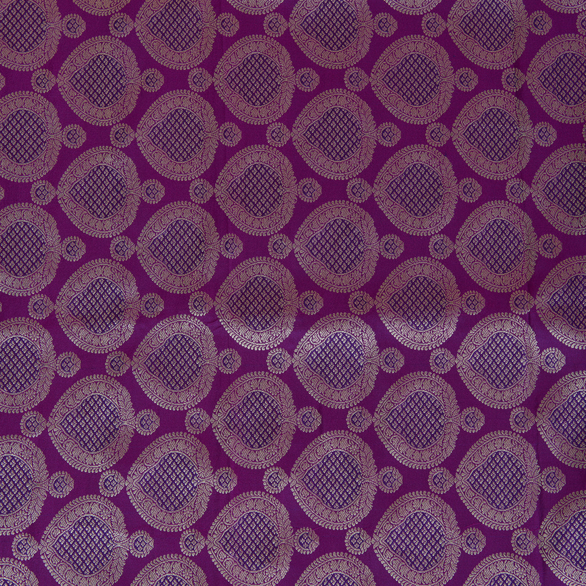 Dark Purple Satin Mina Brocade Buta