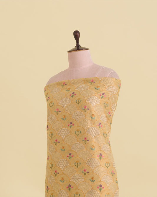 Light Yellow Silk Cotton Tissue Multi