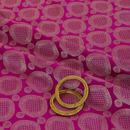 Magenta Blue Satin Mina Brocade Buta