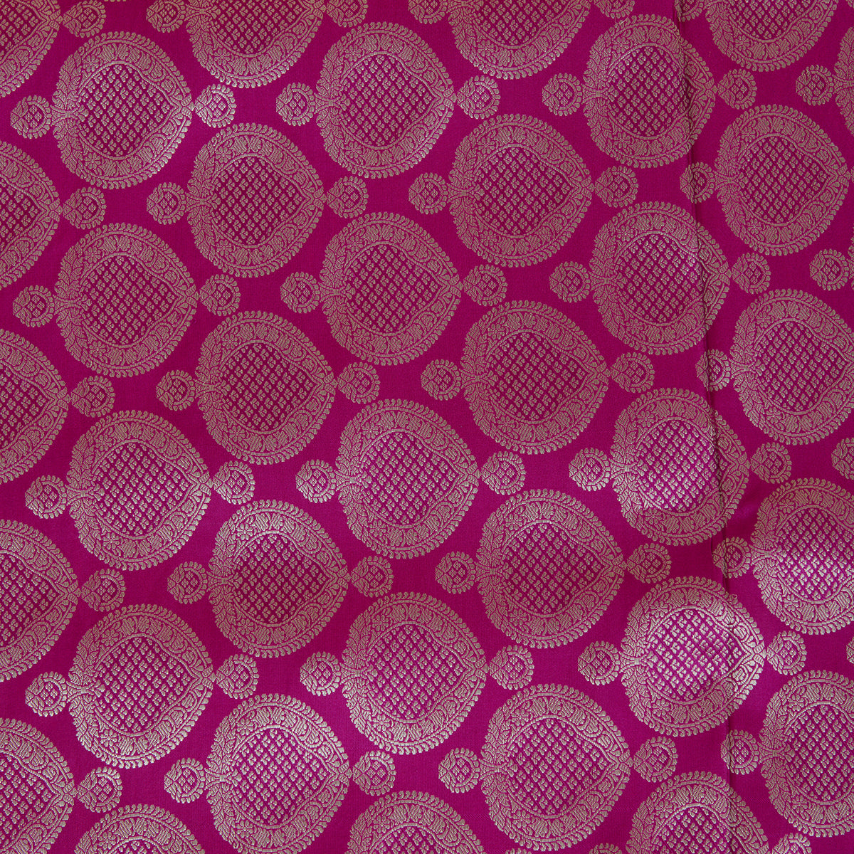 Magenta Blue Satin Mina Brocade Buta